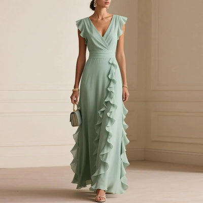 Ruffled long dress woman - Isolda
