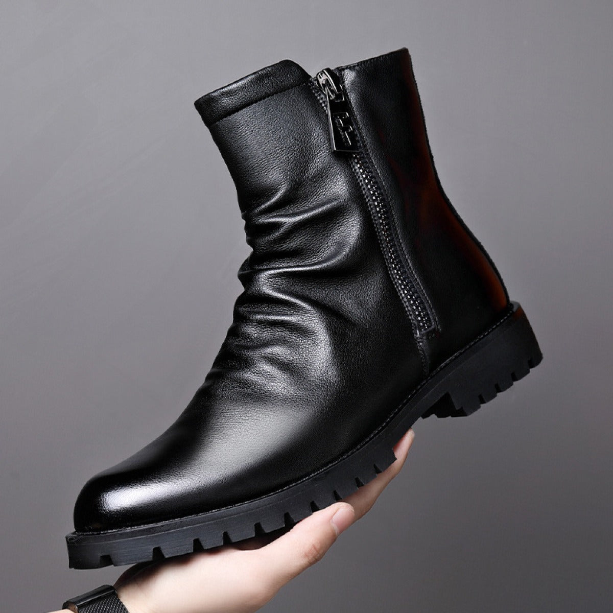 Men's leather ankle boots - Larenzo