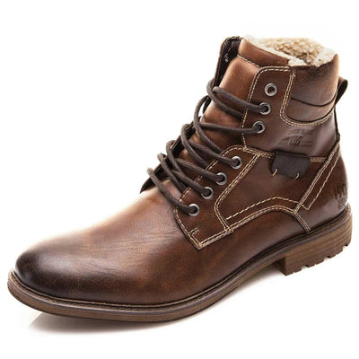 Men's leather boots reinforced stitching casual style - Virgil