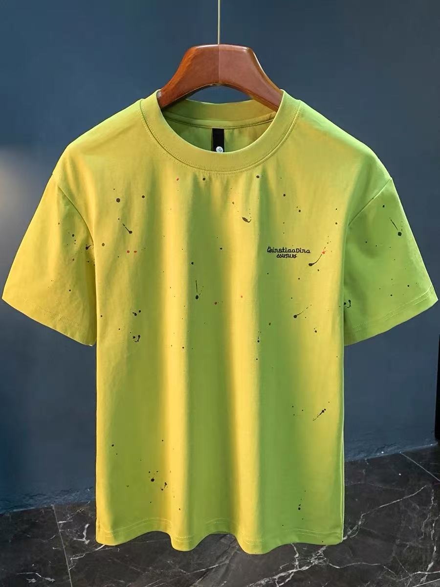 Men's printed cotton t-shirt with splashed urban style - Dalvio