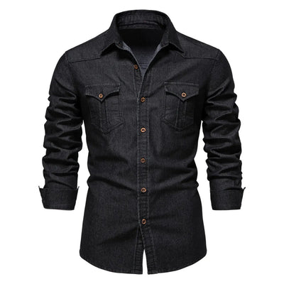 Men's denim long sleeve shirt - Derek