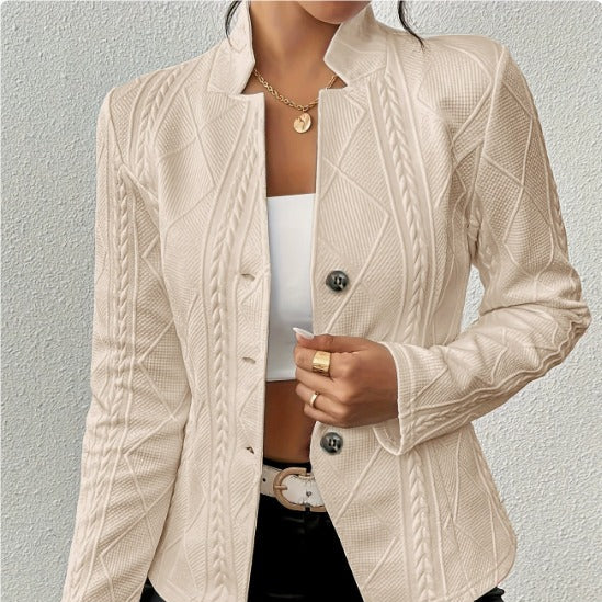 Women's elegant embossed knitted blazer - Salma