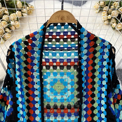 Handmade crochet kimono woman long bohemian style - Nahla