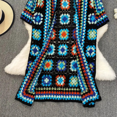 Handmade crochet kimono woman long bohemian style - Nahla