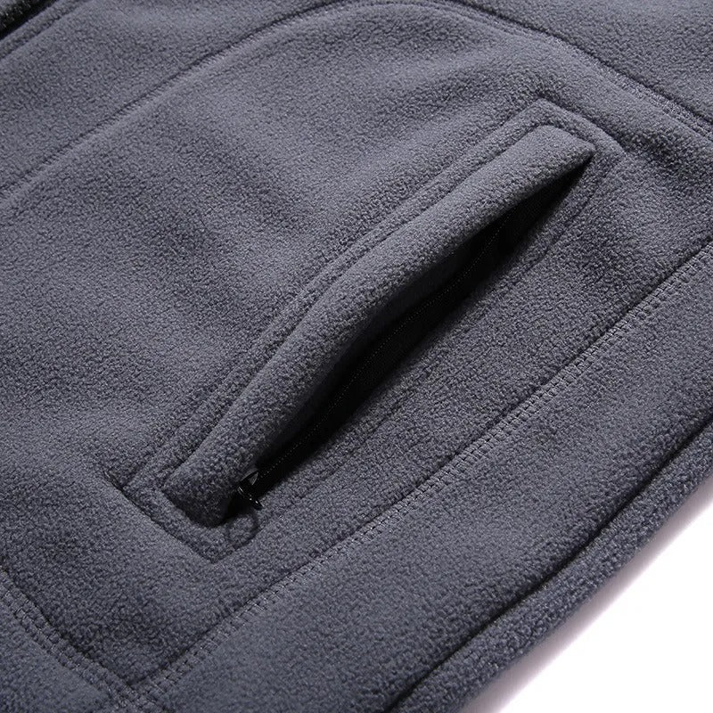 Men's sleeveless fleece vest with thermal lining and zipper - Daryl