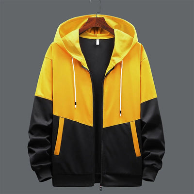 Bicolor men's sweatshirt with hood and front zipper - Nexo