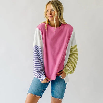 Multicolor long-sleeved casual sweatshirt - Maelis