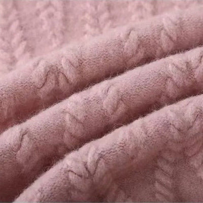 Women's knitted braided sweater and wide pants set - Melis