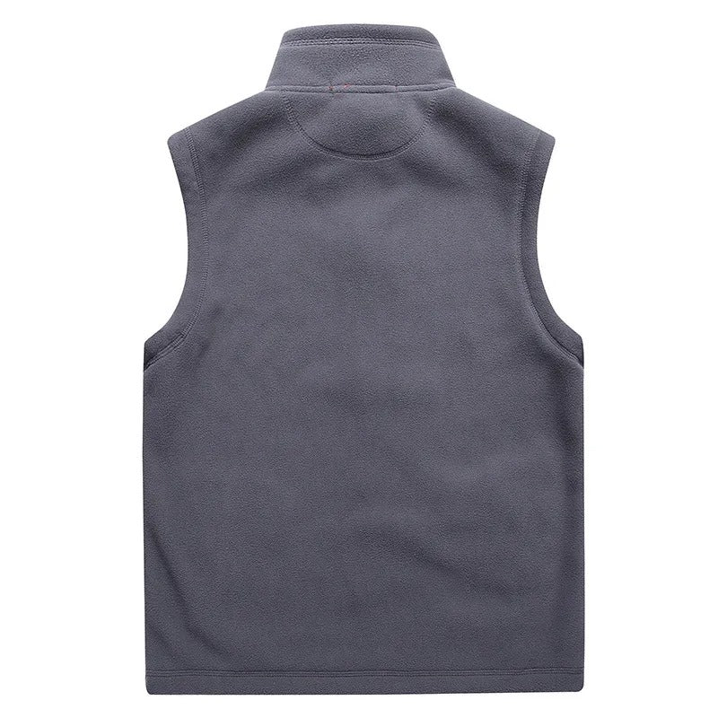 Men's sleeveless fleece vest with thermal lining and zipper - Daryl
