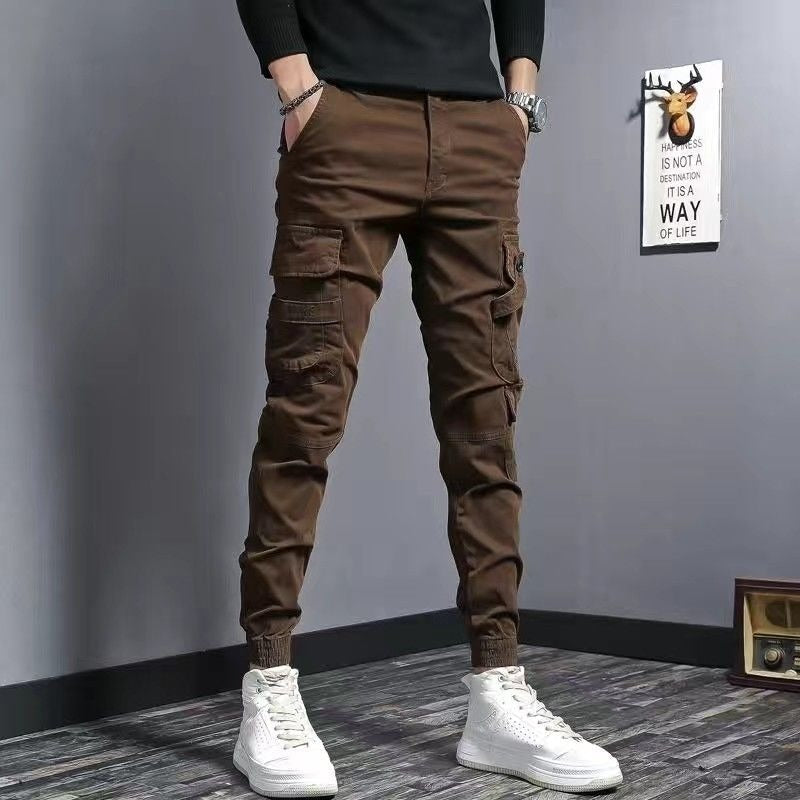 Men's cargo pants cotton slim fit side pockets - Marius