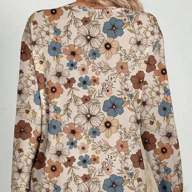 Casual long sleeve floral print blouse - Lorine