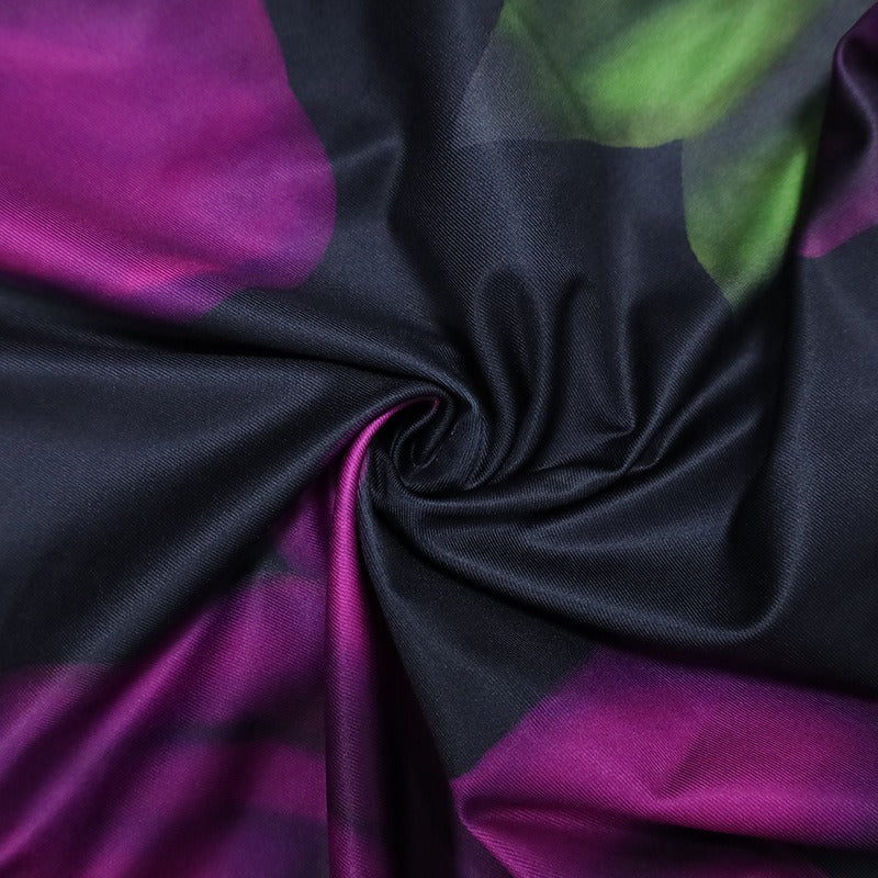 Woman long tight dress with straps floral print - Delia