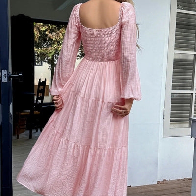 Long dress with square neckline - Liora