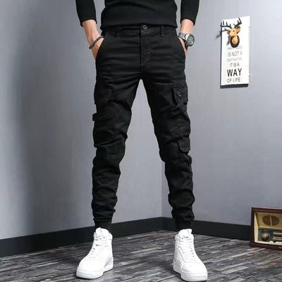 Men's cargo pants cotton slim fit side pockets - Marius