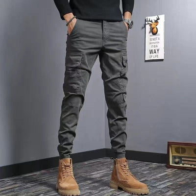 Men's cargo pants cotton slim fit side pockets - Marius