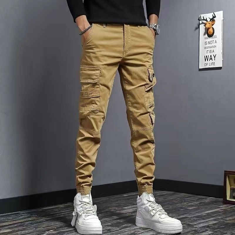 Men's cargo pants cotton slim fit side pockets - Marius