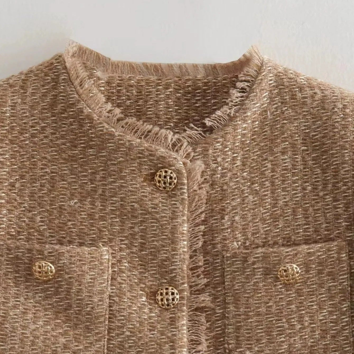 Women's tweed jacket classic cut double breasted - Heidy