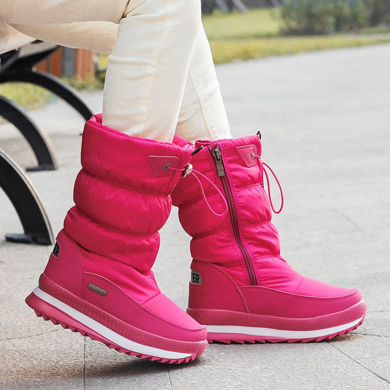 Women's waterproof padded snow boots high leg - Flavia