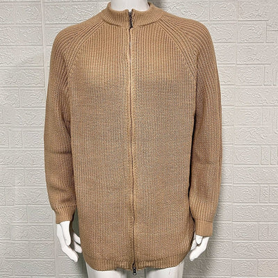 Men's cardigan thick knitted cardigan zipper turtleneck - Benoît