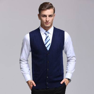 Men's sleeveless sleeveless ribbed vest formal style - Edgar