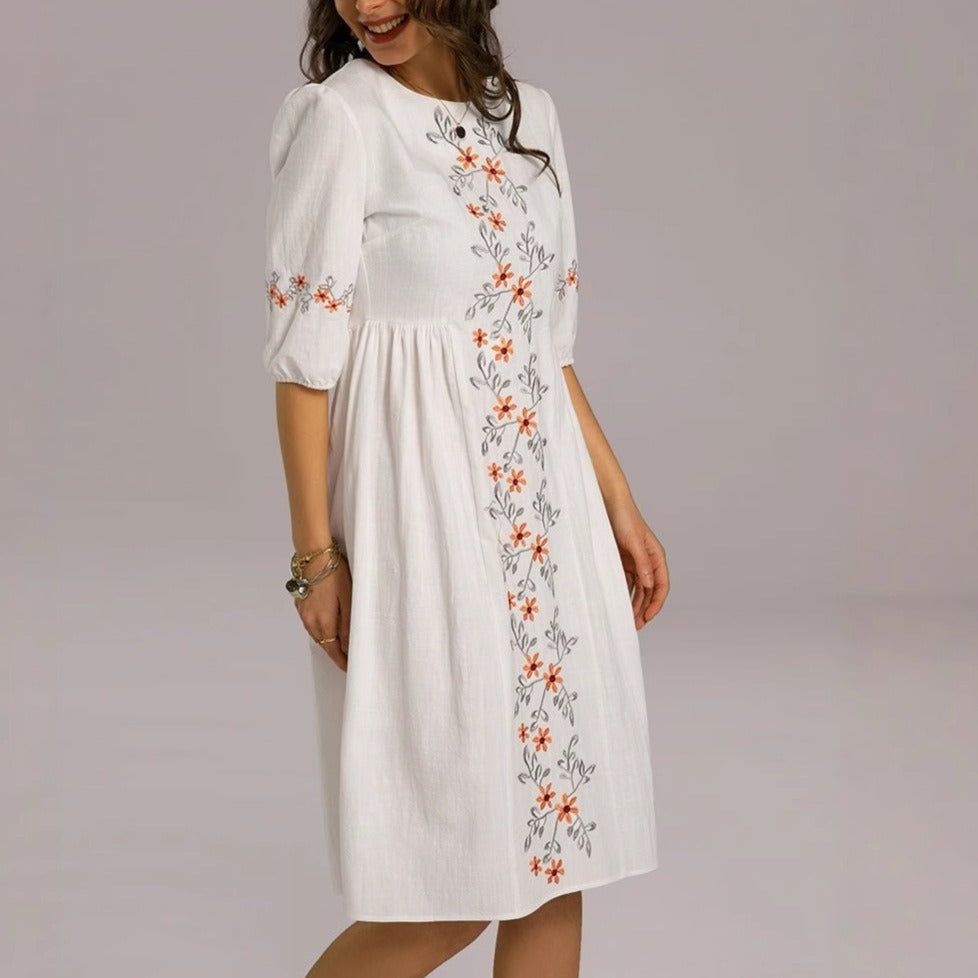Cotton dress with three-quarter sleeves - Carmona