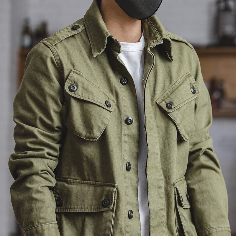 Men's military style jacket with flap pockets - Enrik