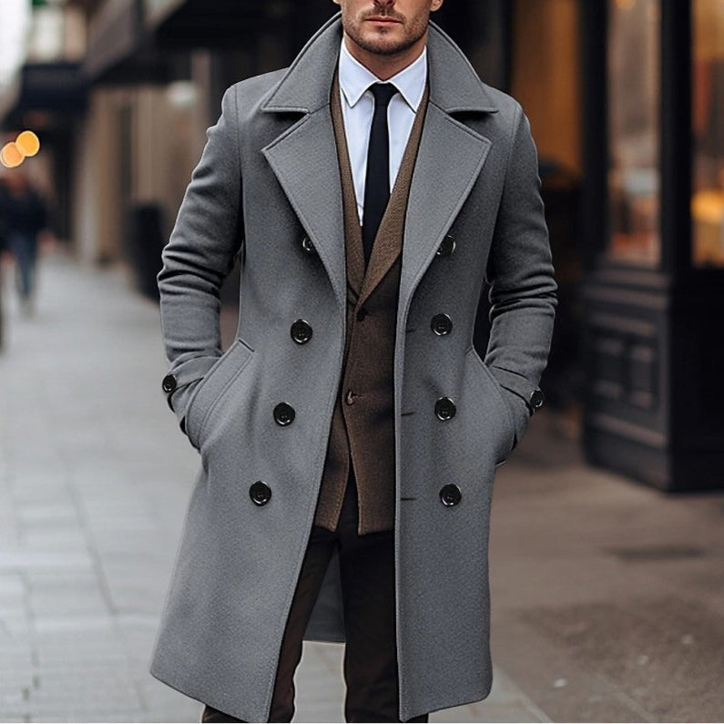 Men's elegant wool double breasted coat - Russell