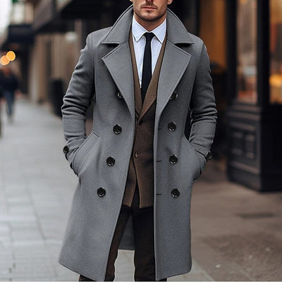 Men's elegant wool double breasted coat - Russell