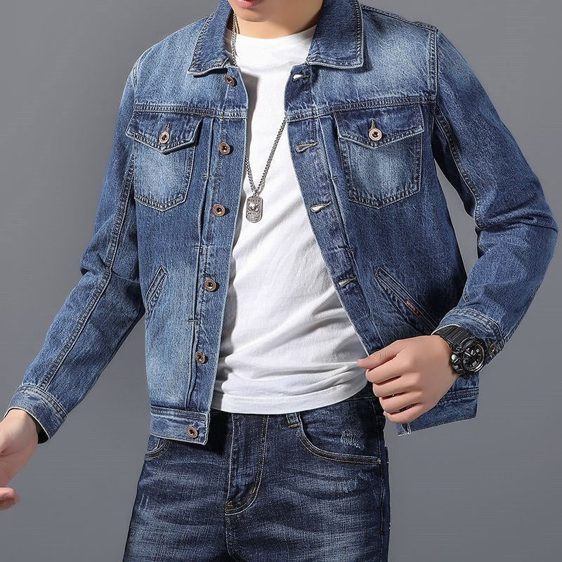 Men's classic denim jacket with front pockets - Byron