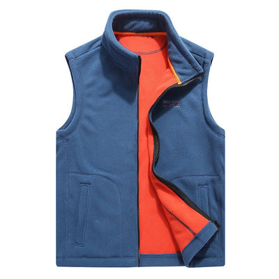 Men's sleeveless fleece vest with thermal lining and zipper - Daryl