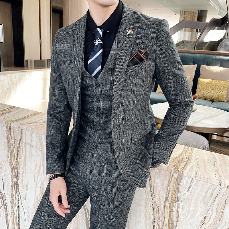 Men's suit with plaid pattern - Silvano