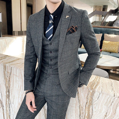 Men's suit with plaid pattern - Silvano