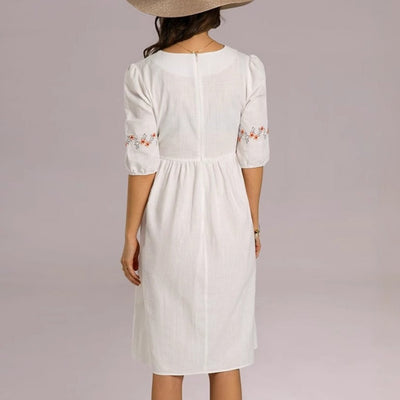 Cotton dress with three-quarter sleeves - Carmona