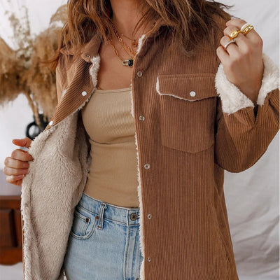 Corduroy lined jacket for women - Liora