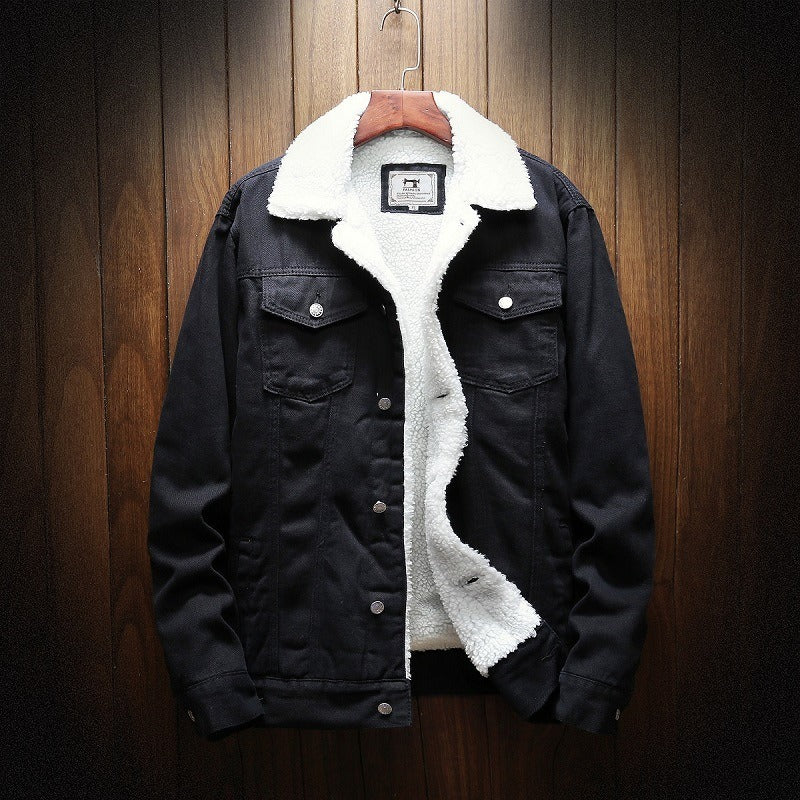 Men's denim jacket with fleece lining - Lior