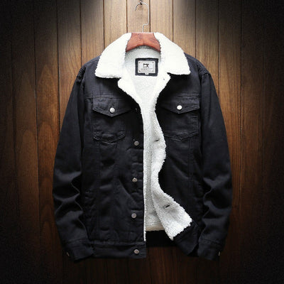 Men's denim jacket with fleece lining - Lior