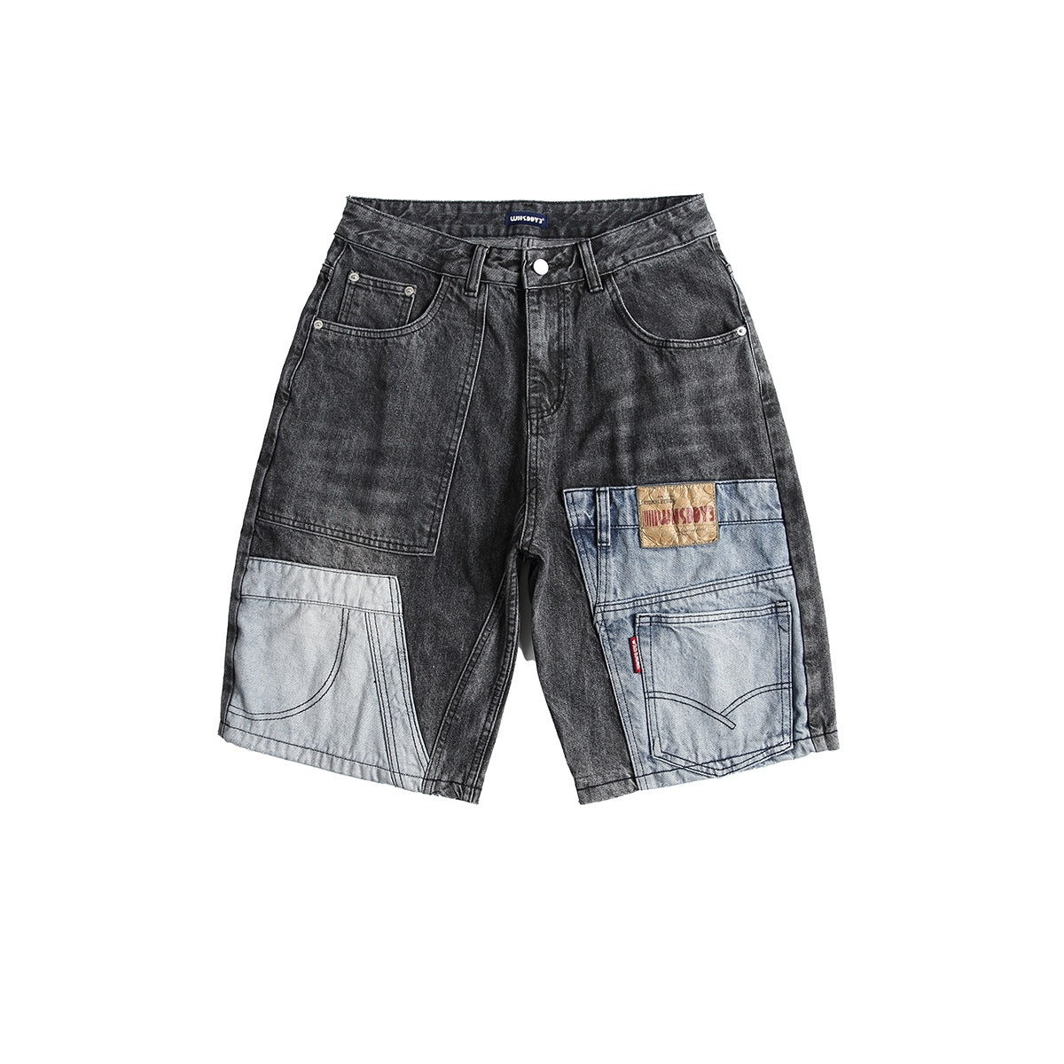Men's patchwork denim Bermuda shorts - Urban Edge