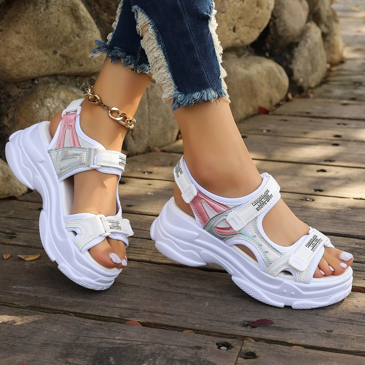 Women's light platform sports sandals futuristic design - Alexia