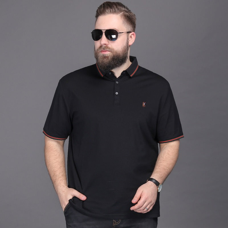 Men's classic cotton pique contrast collar polo shirt - Henrik