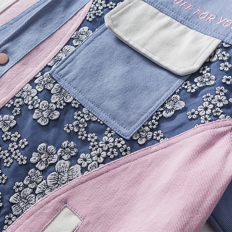 Men's patchwork floral print cotton jacket - Elric