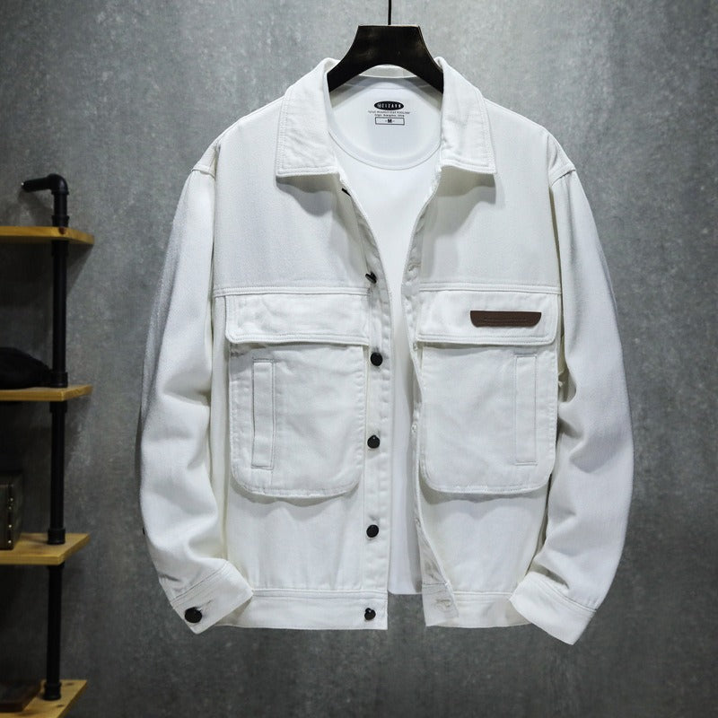 Men's black utility style jacket with large pockets - Hektor