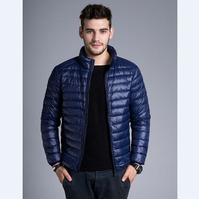 Men's lightweight quilted jacket with hood and zipper - Tidus