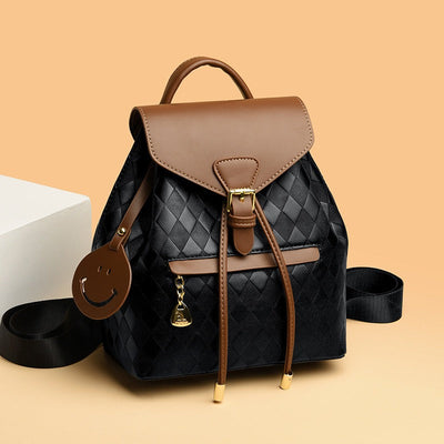 Bicolor braided synthetic leather backpack for women - Clarys
