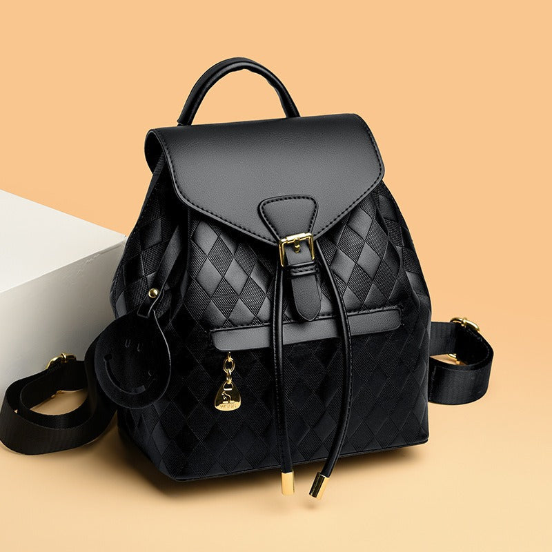 Bicolor braided synthetic leather backpack for women - Clarys