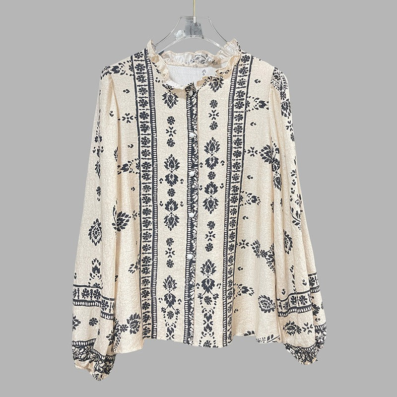 Women's cotton blouse embroidered bohemian style - Solène