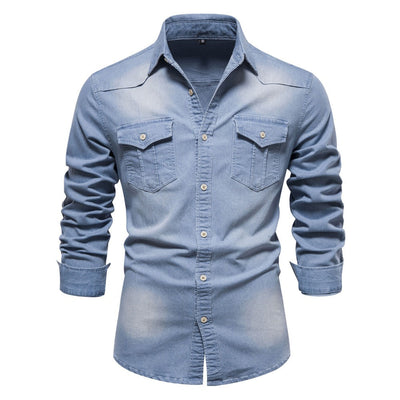Men's denim long sleeve shirt - Derek