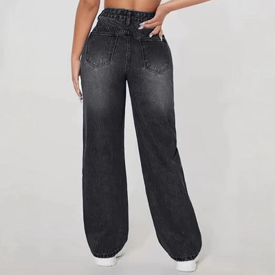 Women's ripped straight jeans - Mailyn