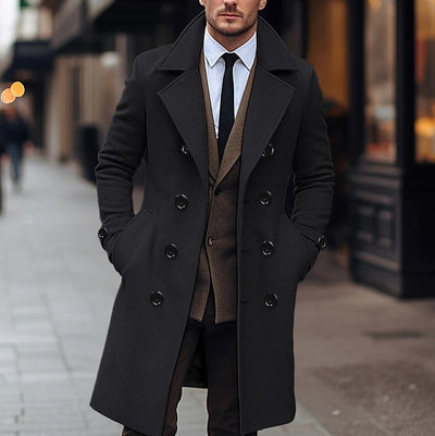 Men's elegant wool double breasted coat - Russell