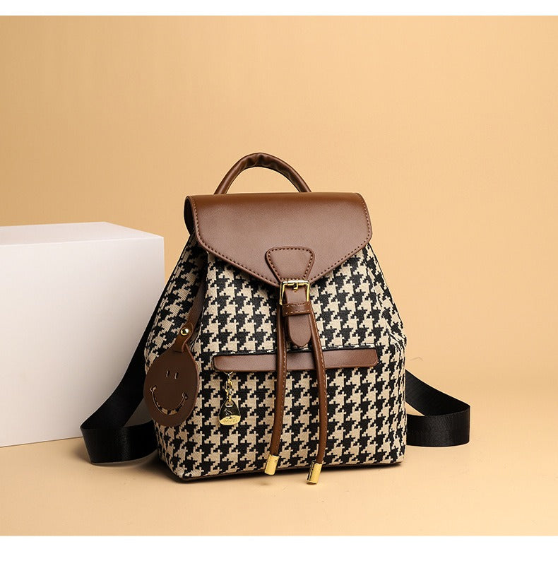 Bicolor braided synthetic leather backpack for women - Clarys
