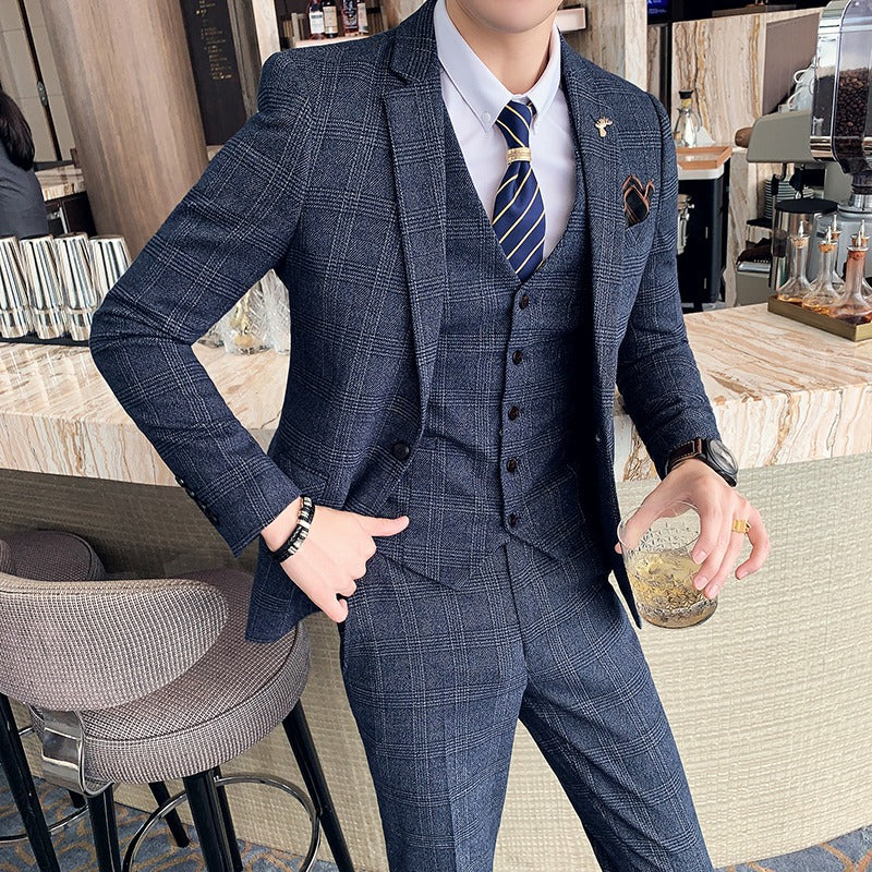 Men's suit with plaid pattern - Silvano